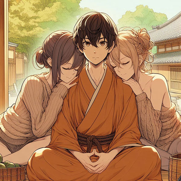 『禅と誘惑：一筆の情緒』イメージ画像 by SeaArt