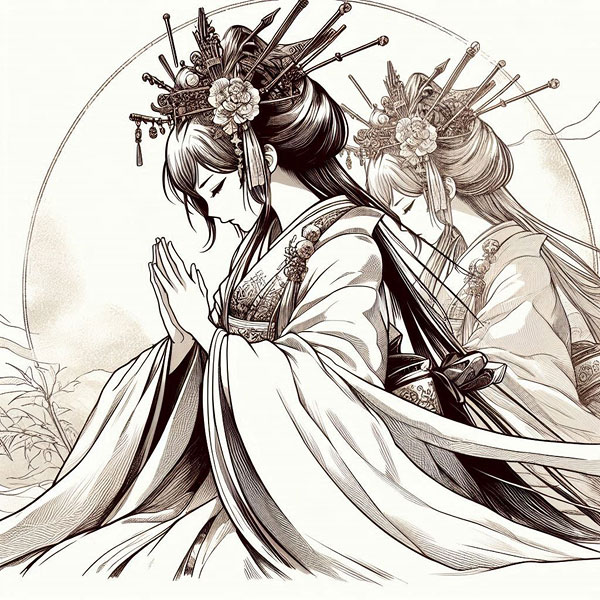 『日巫女の誓い：邪馬台の風花』イメージ画像 by SeaArt