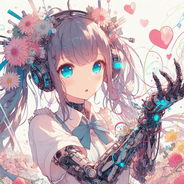 『人工知能の心：共に成長する恋人たち』イメージ画像 by SeaArt